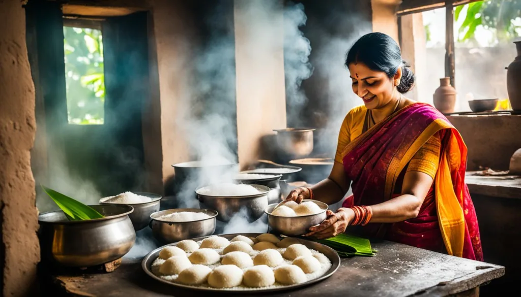 traditional idli cooking